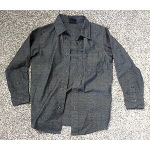 Wrangler Button Down Long Sleeve Shirt Youth S 6/7 Gray Charcoal